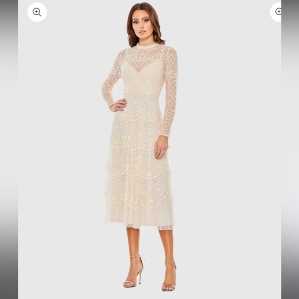 RARE! NWT - Mac Duggal - Sequin Midi Dress - Size 2